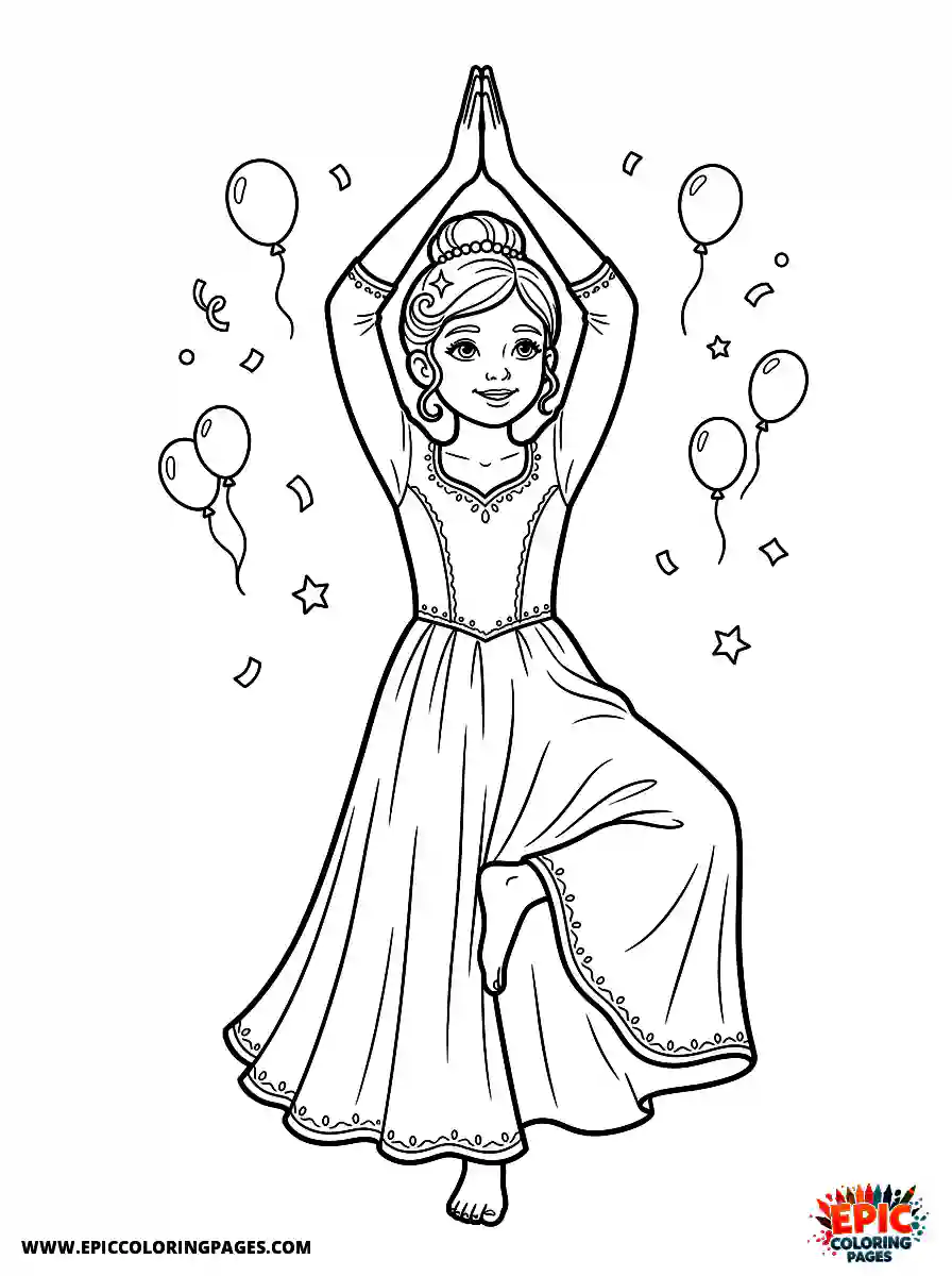 Yoga Girl Cute yoga girl realistic wearing an elegant evening gown