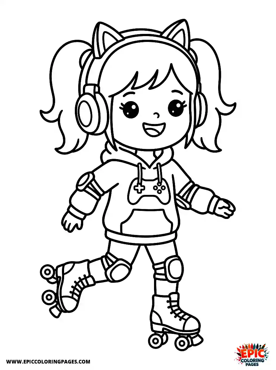 Gamer Girl Gamer girl adorable style roller skating