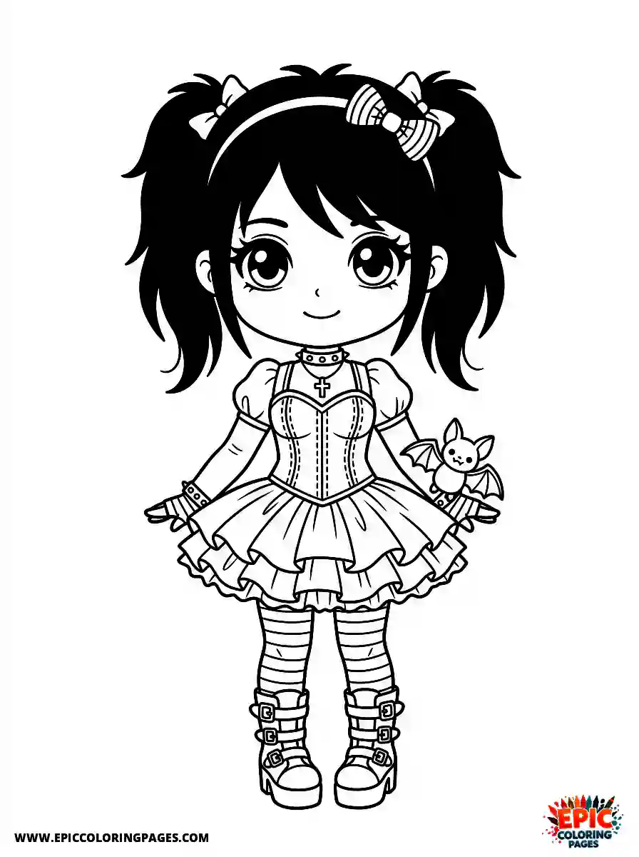 Gothic Girl Gothic girl chibi style wearing a dark tutu