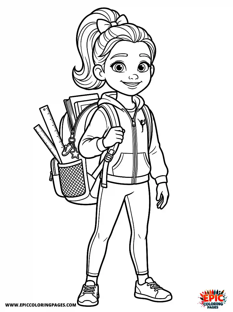 Gymnast Girl Gymnast girl 3d disney style carrying a heavy backpack with rulers