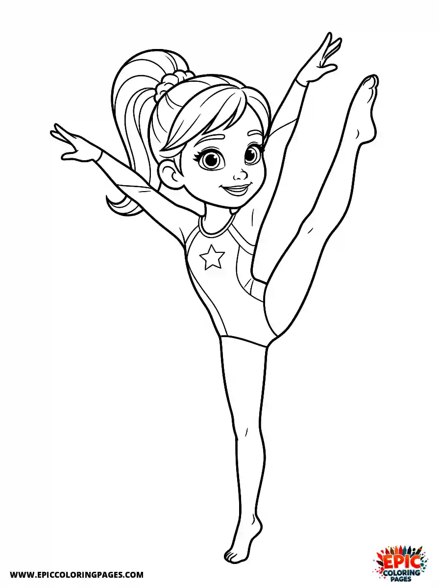 Gymnast Girl Gymnast girl 3d disney style doing a high kick with pointed toes