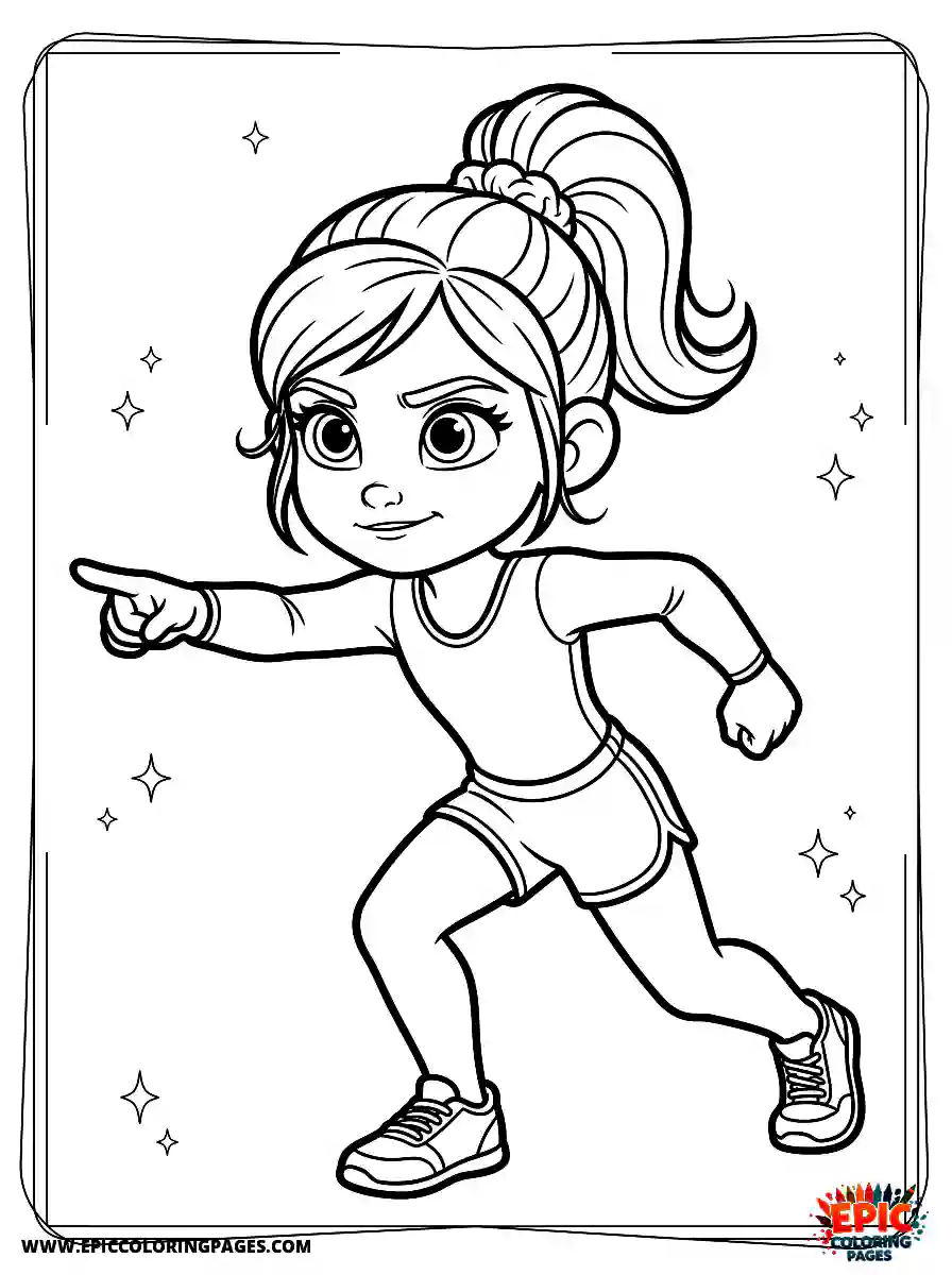 Gymnast Girl Gymnast girl 3d disney style pointing forwards ready to run