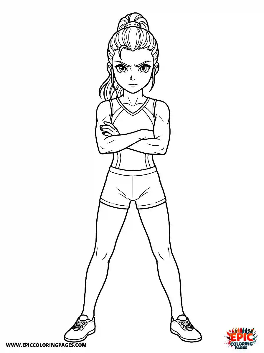 Gymnast Girl Gymnast girl anime style crossing arms with a serious focus