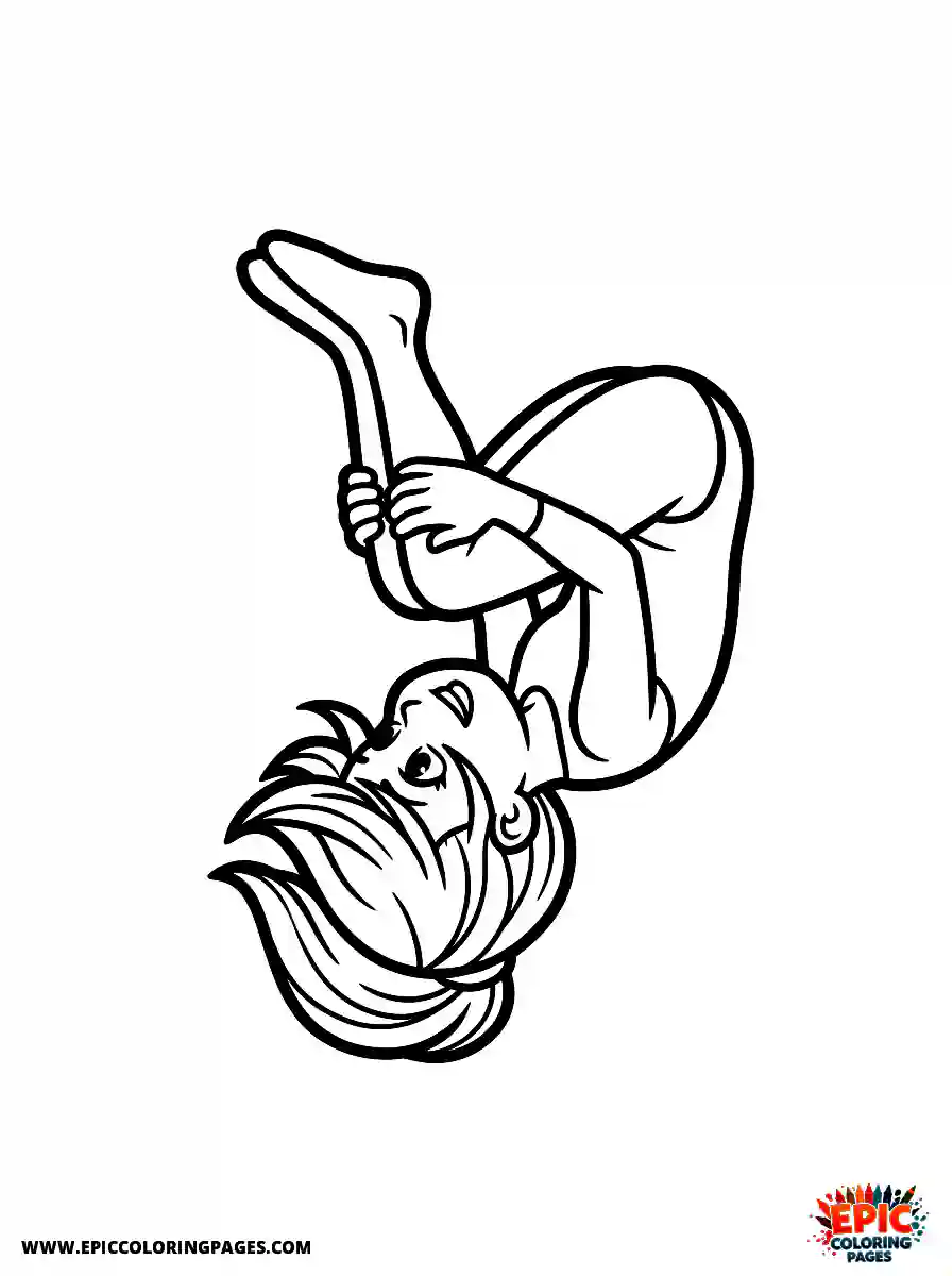 Gymnast Girl Gymnast girl cartoon style doing a somersault with tucked knees