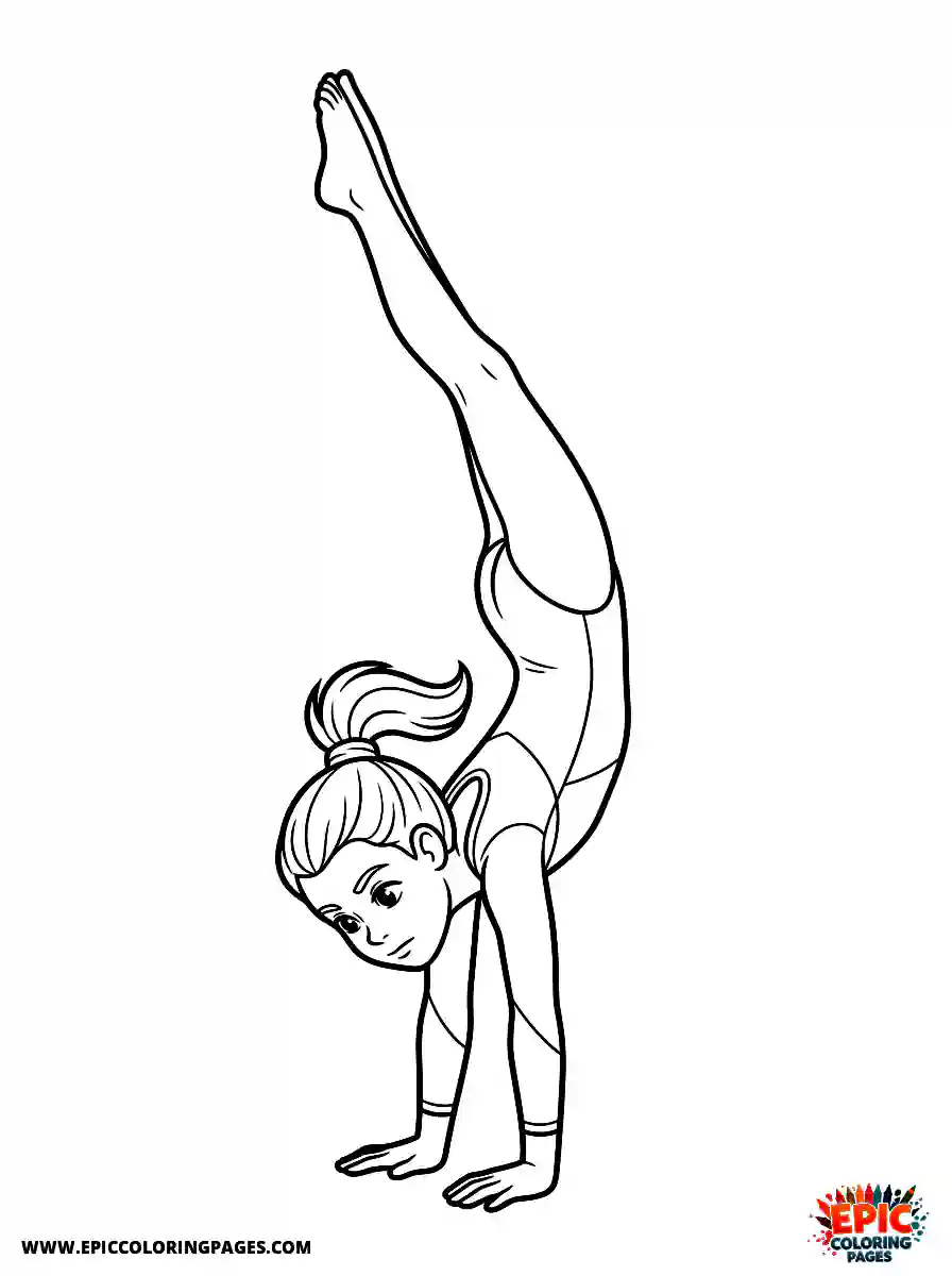 Gymnast Girl Gymnast girl cartoon style executing a flawless roundoff