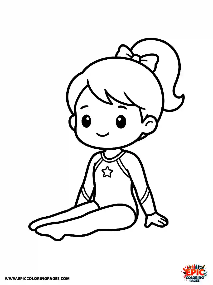 Gymnast Girl Gymnast girl chibi style pointing toes in a sitting position