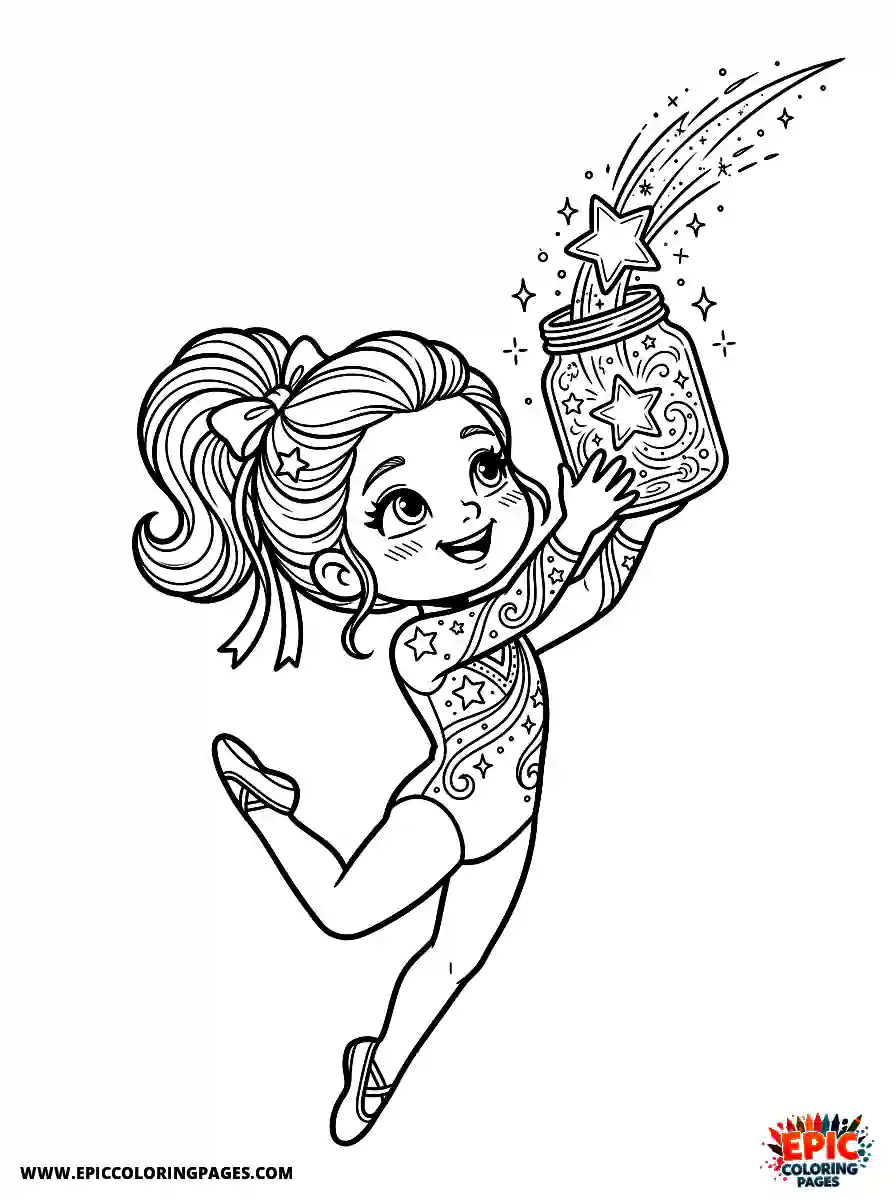 Gymnast Girl Gymnast girl cute style catching a shooting star in a jar