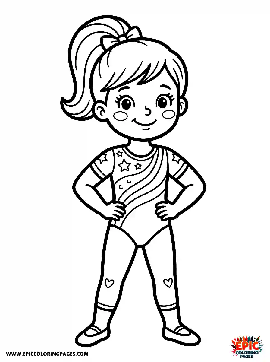 Gymnast Girl Gymnast girl cute style holding hands on hips confidently