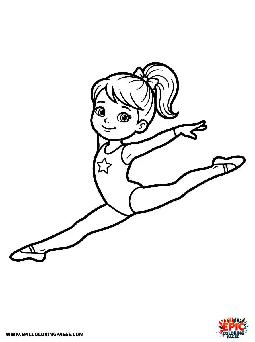 Gymnast Girl Gymnast girl cute style performing a graceful split leap