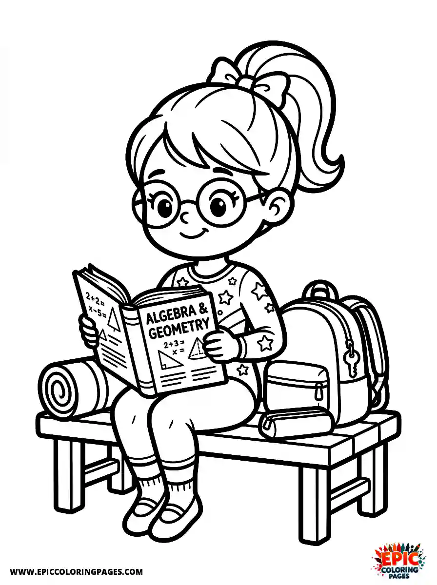 Gymnast Girl Gymnast girl cute style reading a textbook wearing glasses