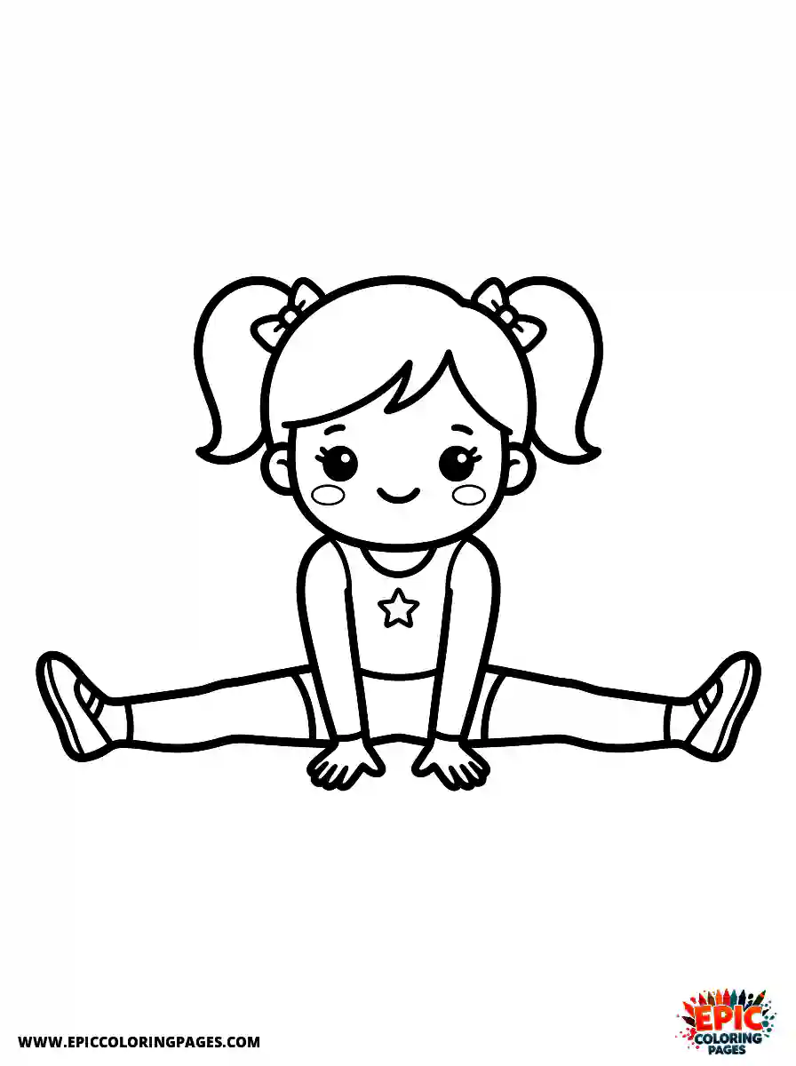 Gymnast Girl Gymnast girl kawaii style sitting in a straddle split stretching forward