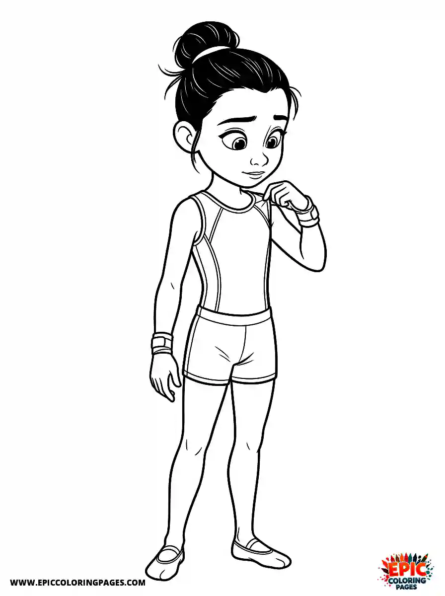 Gymnast Girl Gymnast girl pixar style adjusting a leotard strap