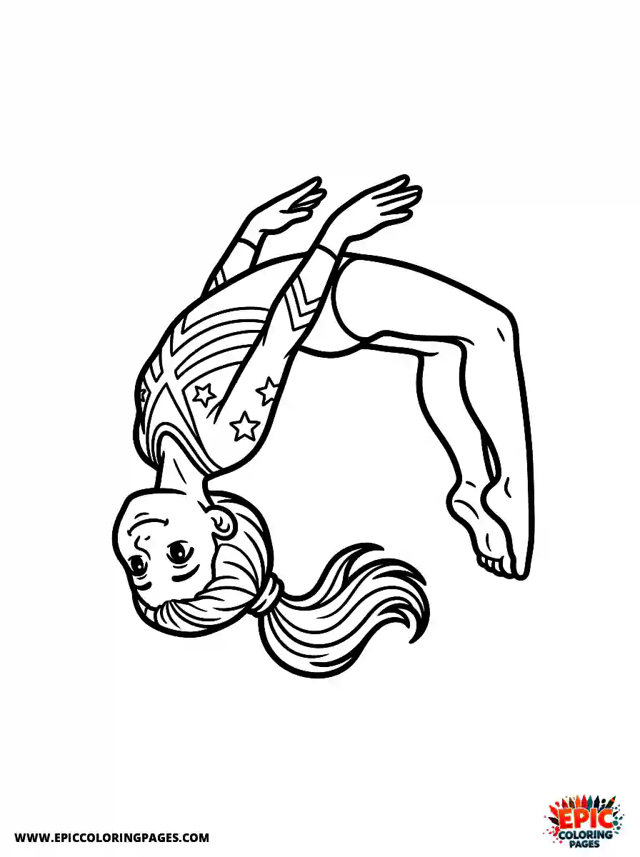 Gymnast Girl Gymnast girl realistic executing a flawless backflip in mid air
