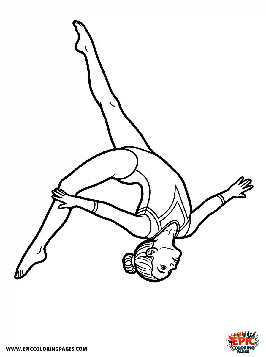Gymnast Girl Gymnast girl realistic performing an aerial walkover without touching the ground