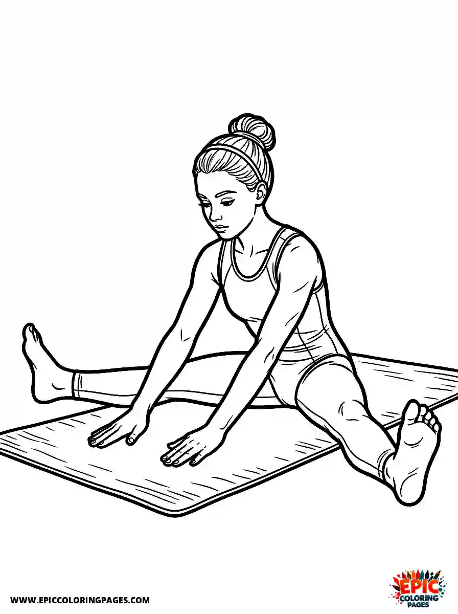 Gymnast Girl Gymnast girl realistic stretching legs in a straddle position