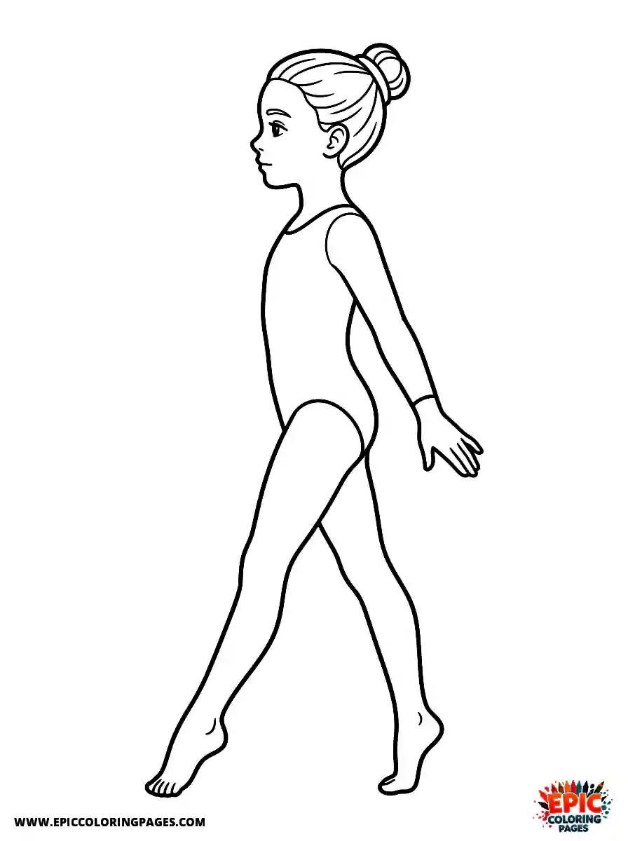 Gymnast Girl Gymnast girl realistic walking gracefully on her tiptoes