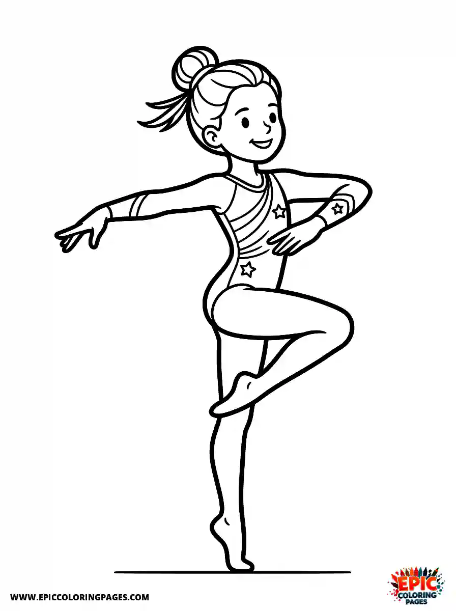 Gymnast Girl Gymnast girl style practicing a pirouette turn