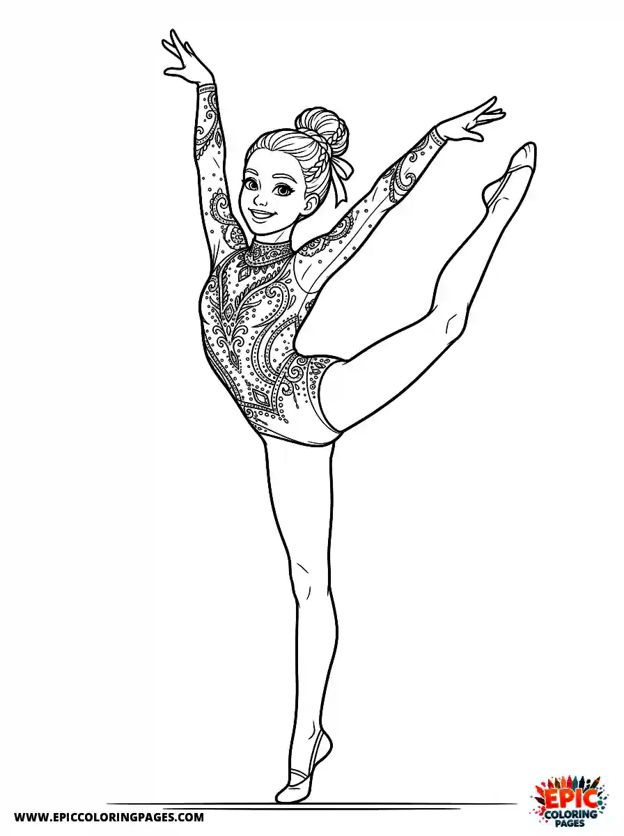 Gymnast Girl Gymnast girl style wearing a sparkly competition leotard
