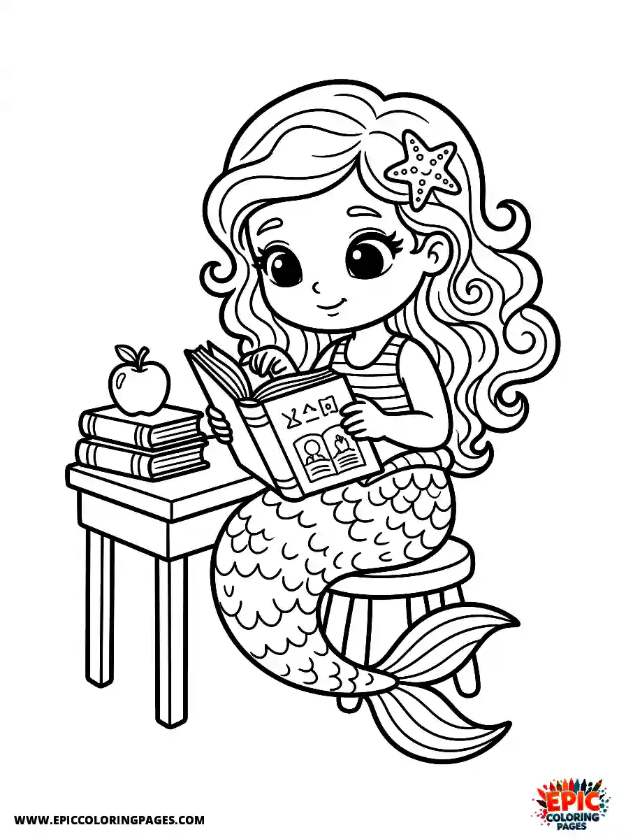 Mermaid Girl Mermaid girl reading a book