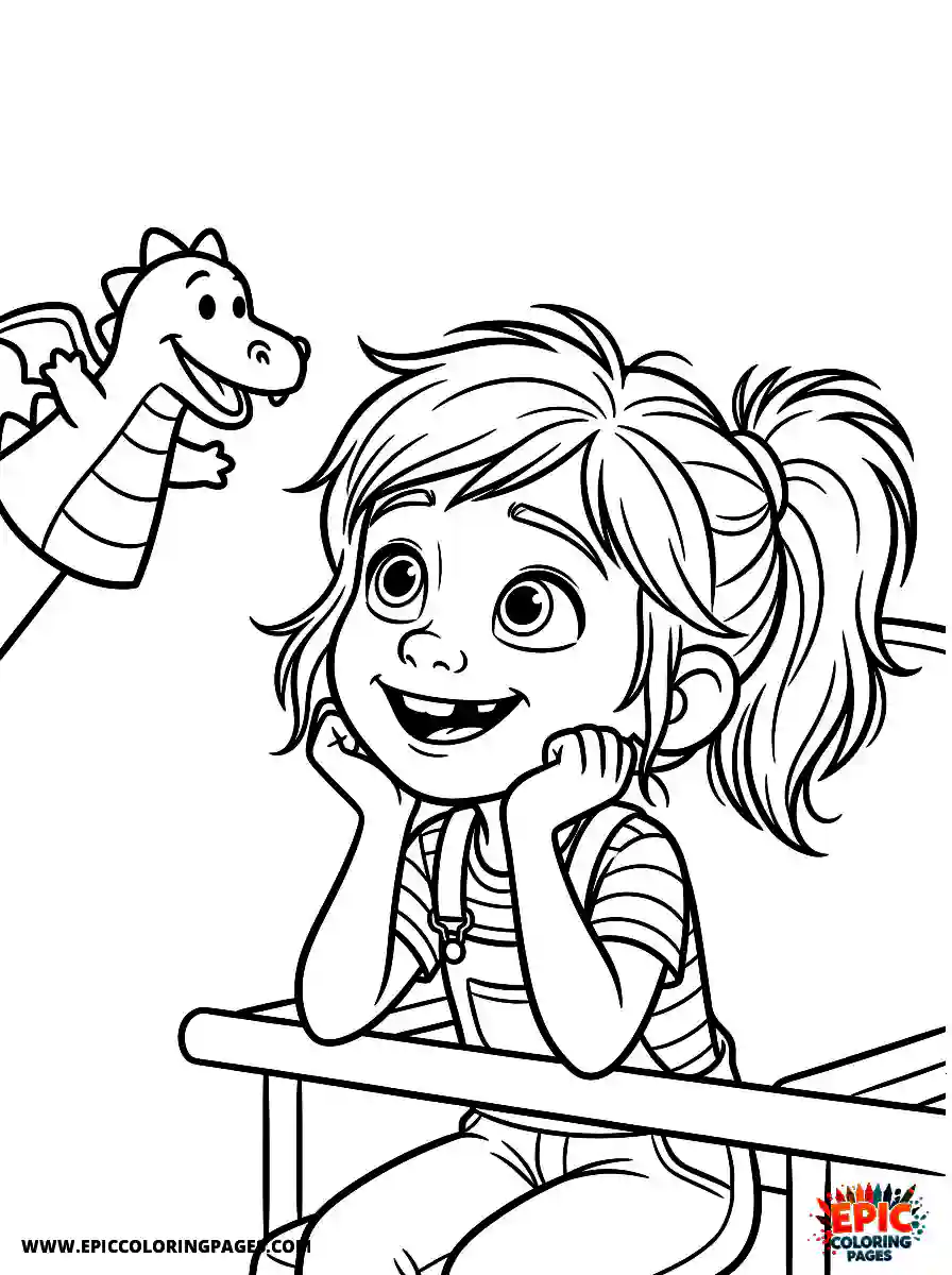Pixar Style Girl Pixar style girl as a girl at a puppet show