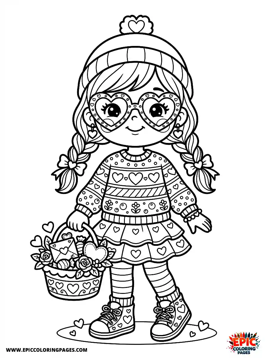 American Girl Simple american girl kawaii style wearing heart glasses