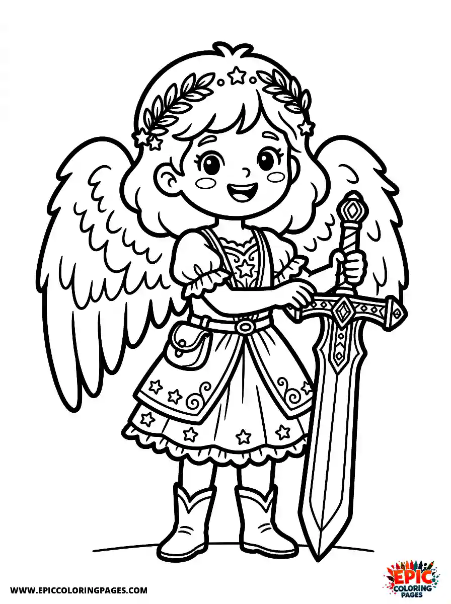 Angel Girl Simple angel girl holding a heavy steel sword