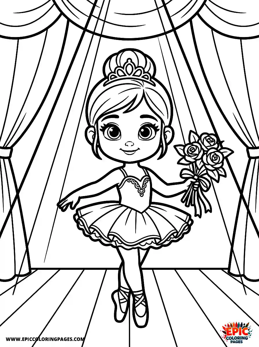 Birthday Girl Simple birthday girl 3d disney style girl as ballerina on stage dance spotlight and bouquet in hand