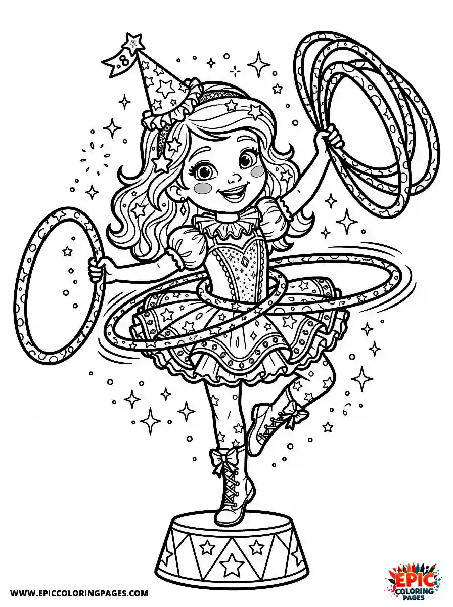 Birthday Girl Simple birthday girl 3d disney style girl as circus performer sparkle leotard and hula hoops