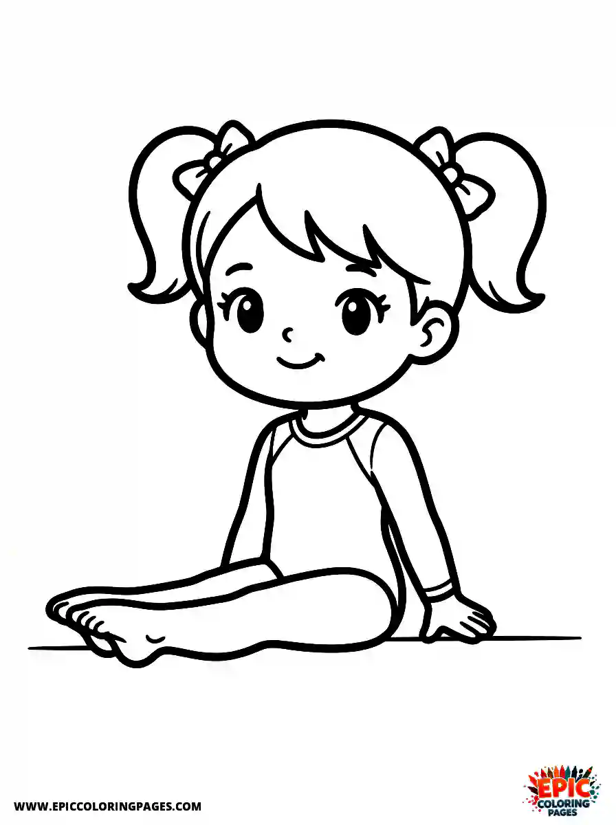 Gymnast Girl Simple gymnast girl chibi style pointing toes in a sitting position