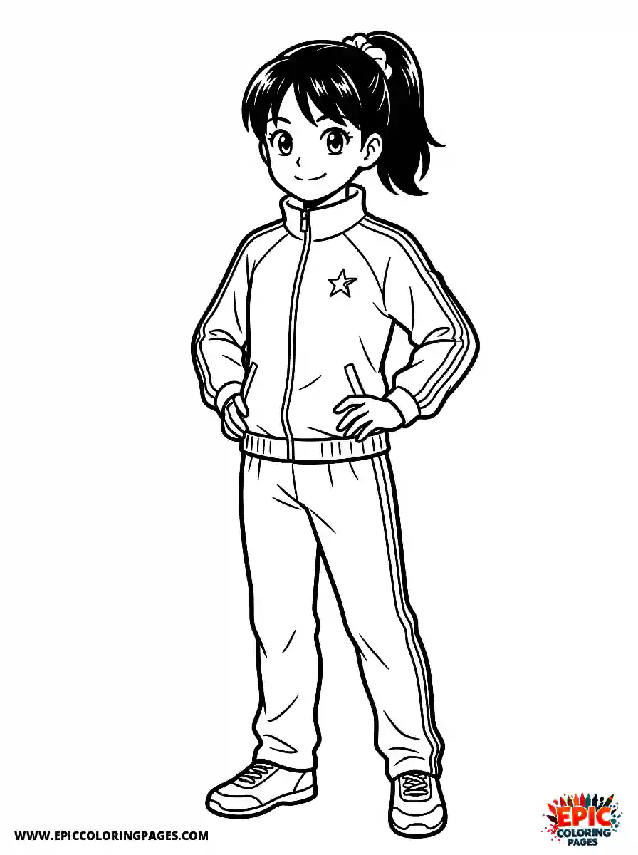 Gymnast Girl Simple gymnast girl manga style wearing a warm up tracksuit