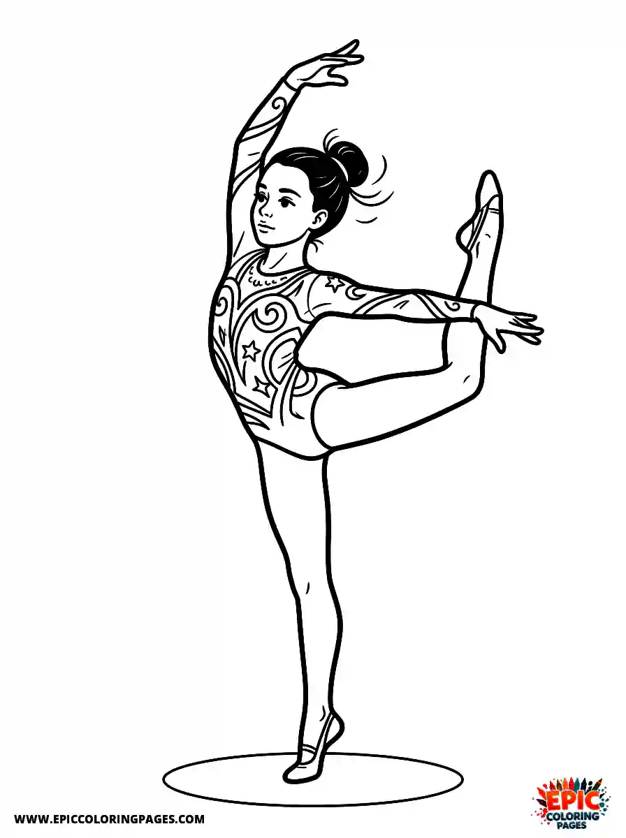 Gymnast Girl Simple gymnast girl realistic practicing a complex pirouette turn