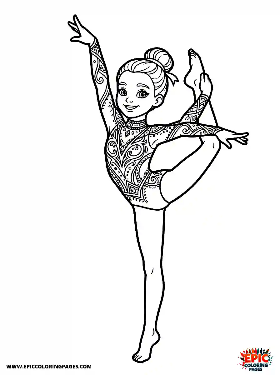 Gymnast Girl Simple gymnast girl realistic wearing a shiny competition leotard