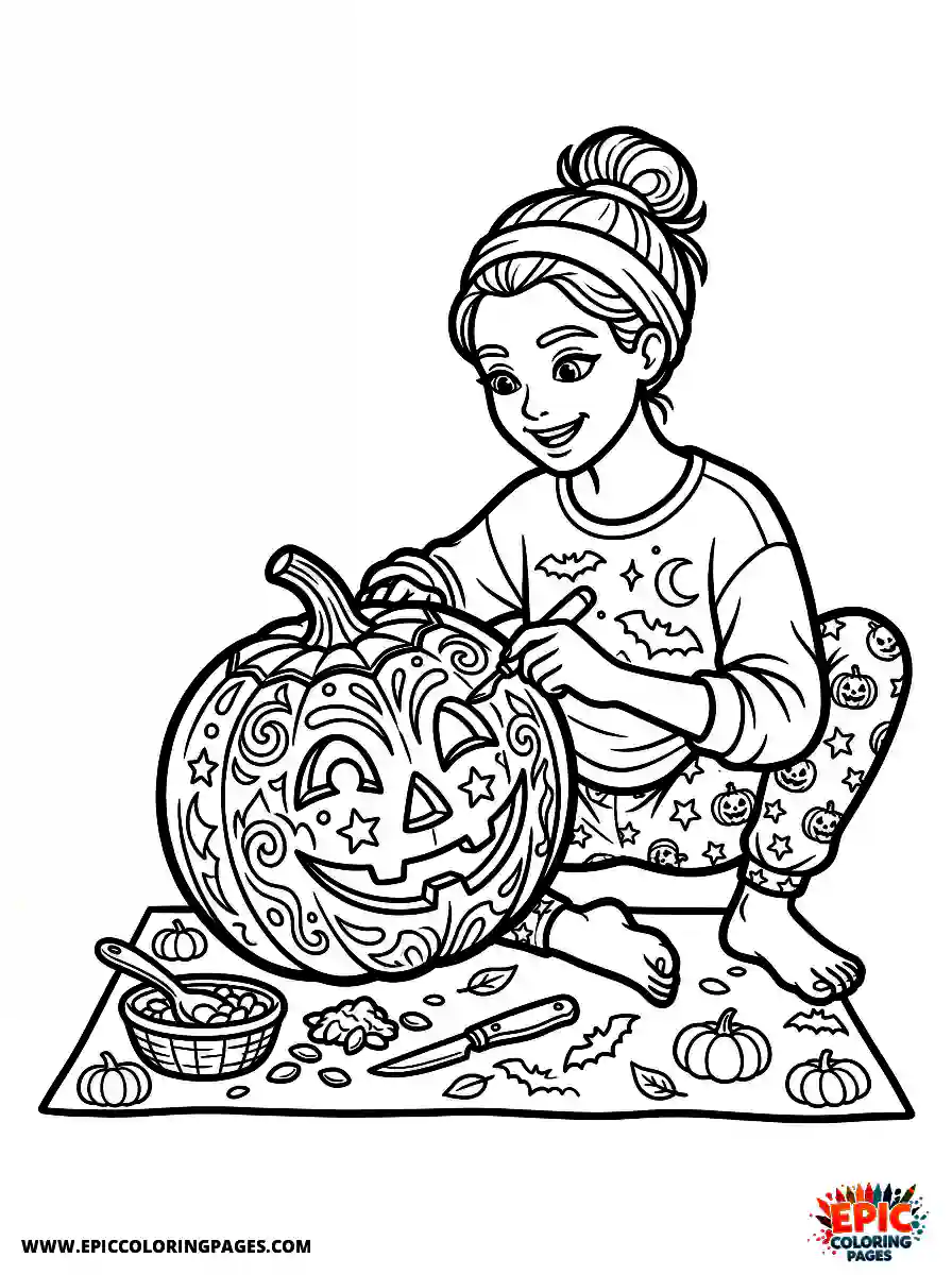 Yoga Girl Simple yoga girl realistic carving an intricate pumpkin
