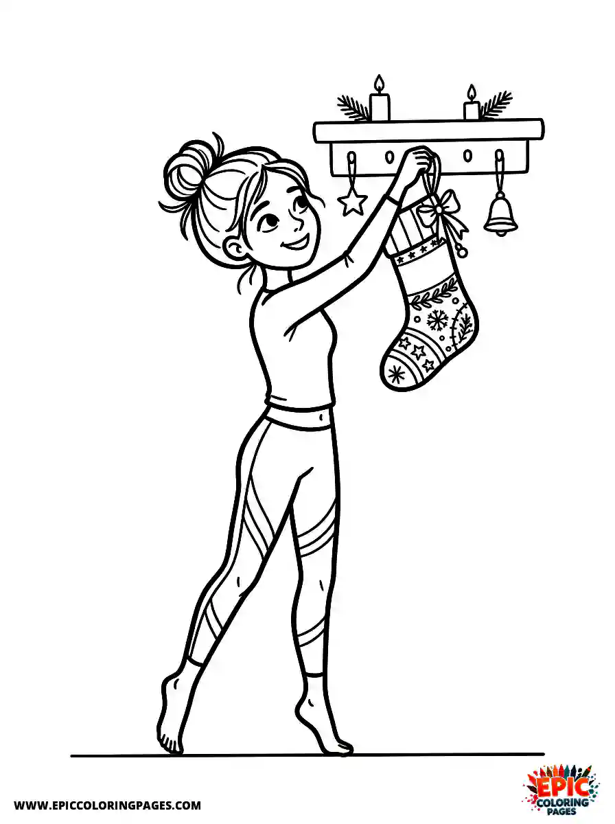 Yoga Girl Simple yoga girl style hanging a stocking
