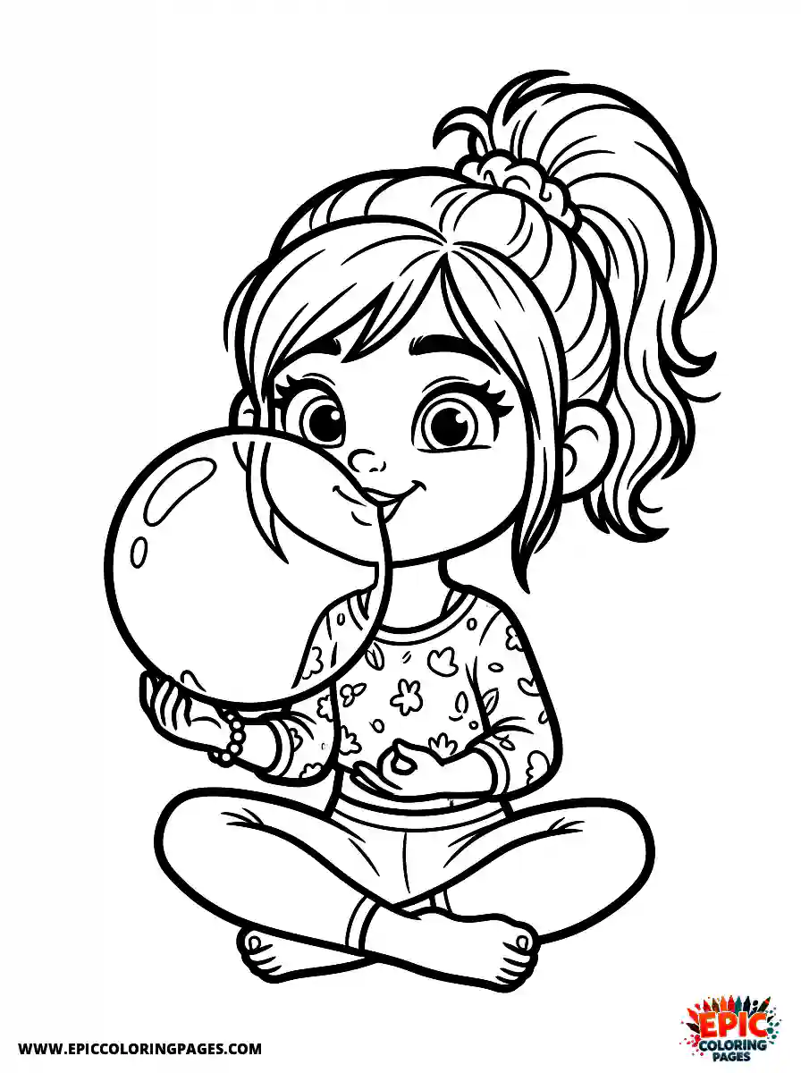 Yoga Girl Yoga girl 3d disney style blowing bubble gum