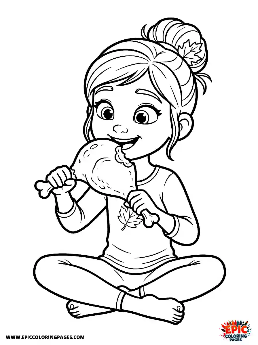 Yoga Girl Yoga girl 3d disney style eating a turkey leg