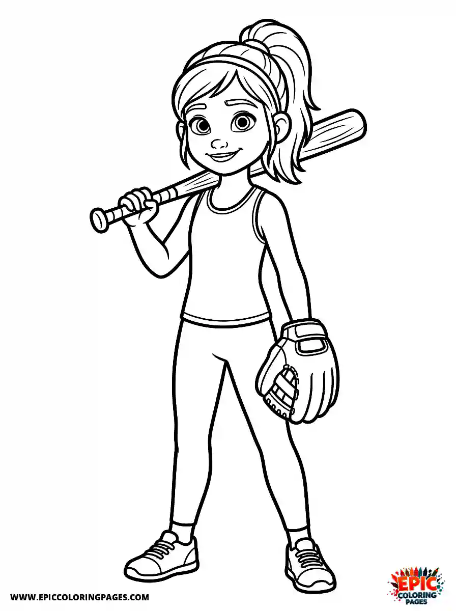 Yoga Girl Yoga girl 3d disney style holding a baseball bat and glove