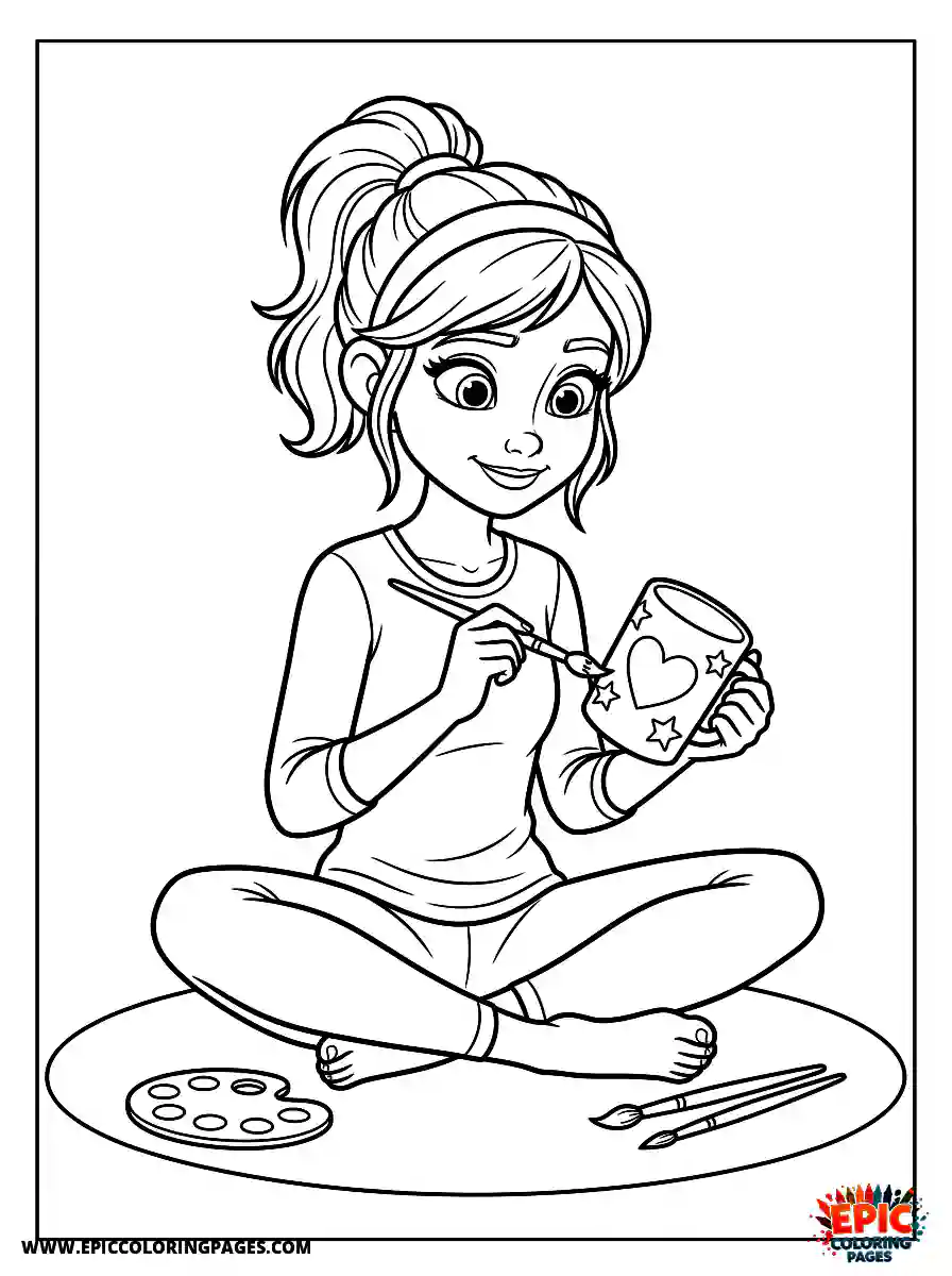 Yoga Girl Yoga girl 3d disney style painting a ceramic mug