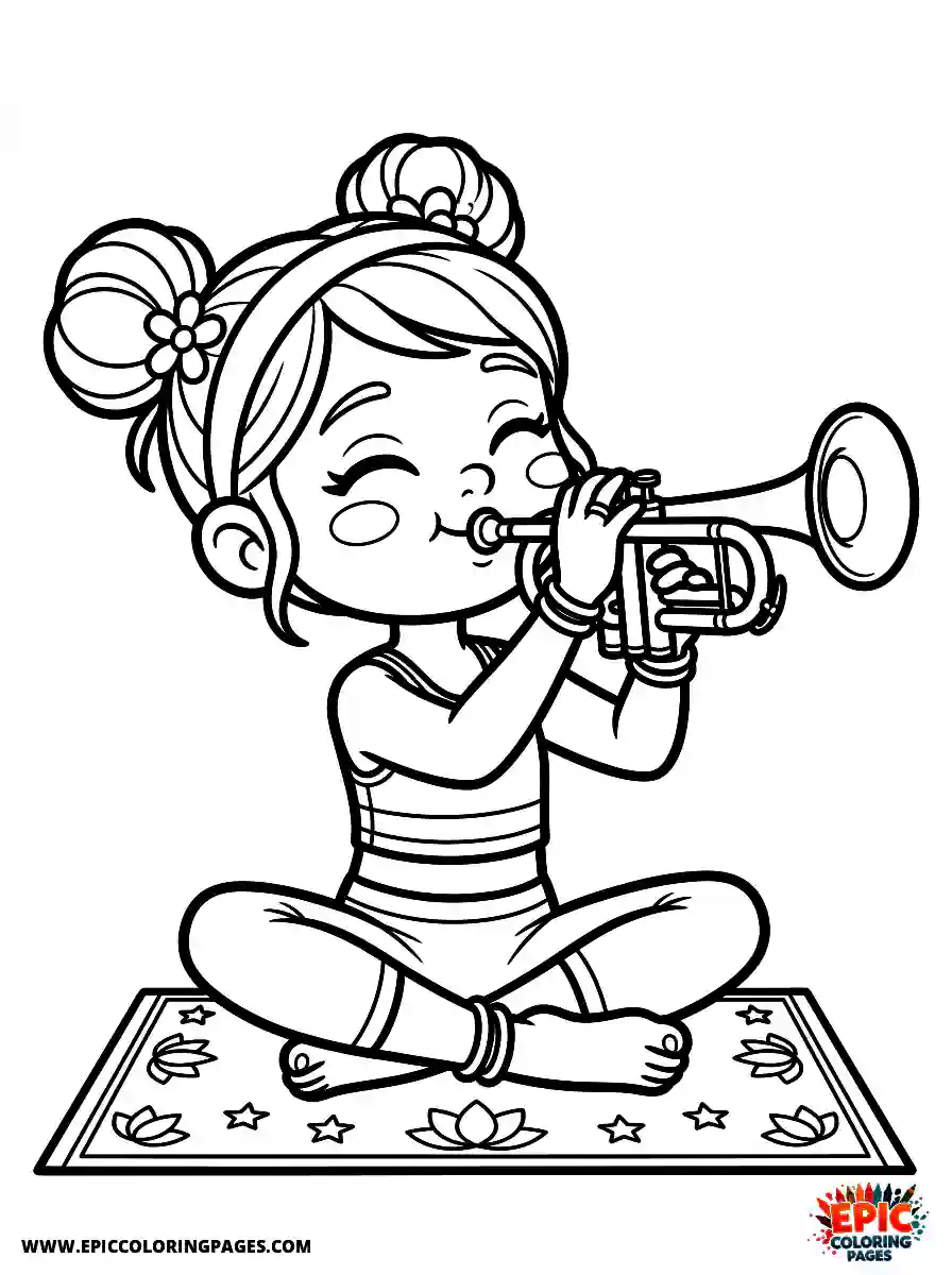 Yoga Girl Yoga girl 3d disney style playing a trumpet