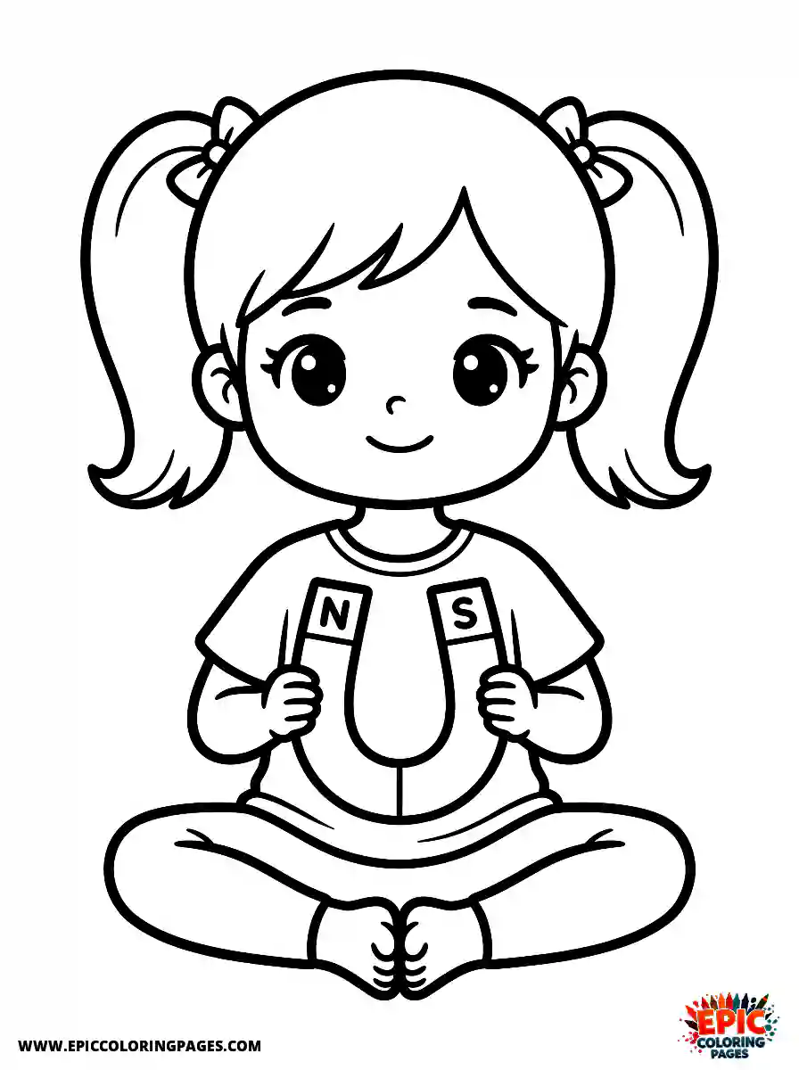 Yoga Girl Yoga girl adorable style holding a horseshoe magnet