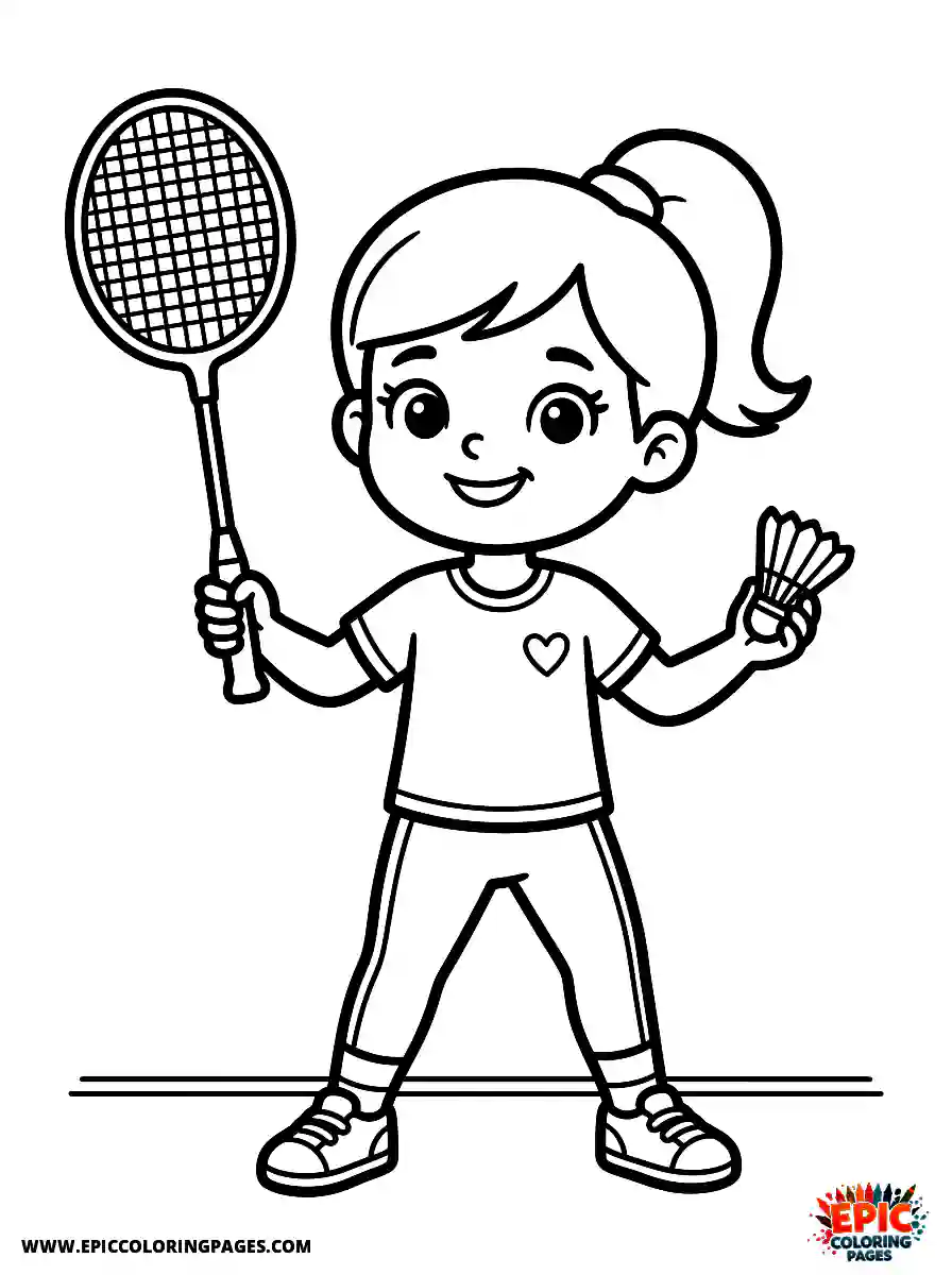 Yoga Girl Yoga girl cartoon style holding a badminton racket