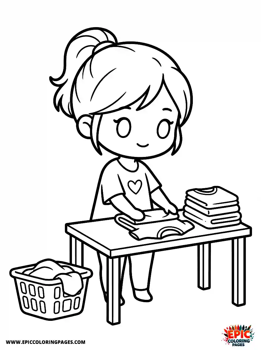 Yoga Girl Yoga girl chibi style folding a t shirt