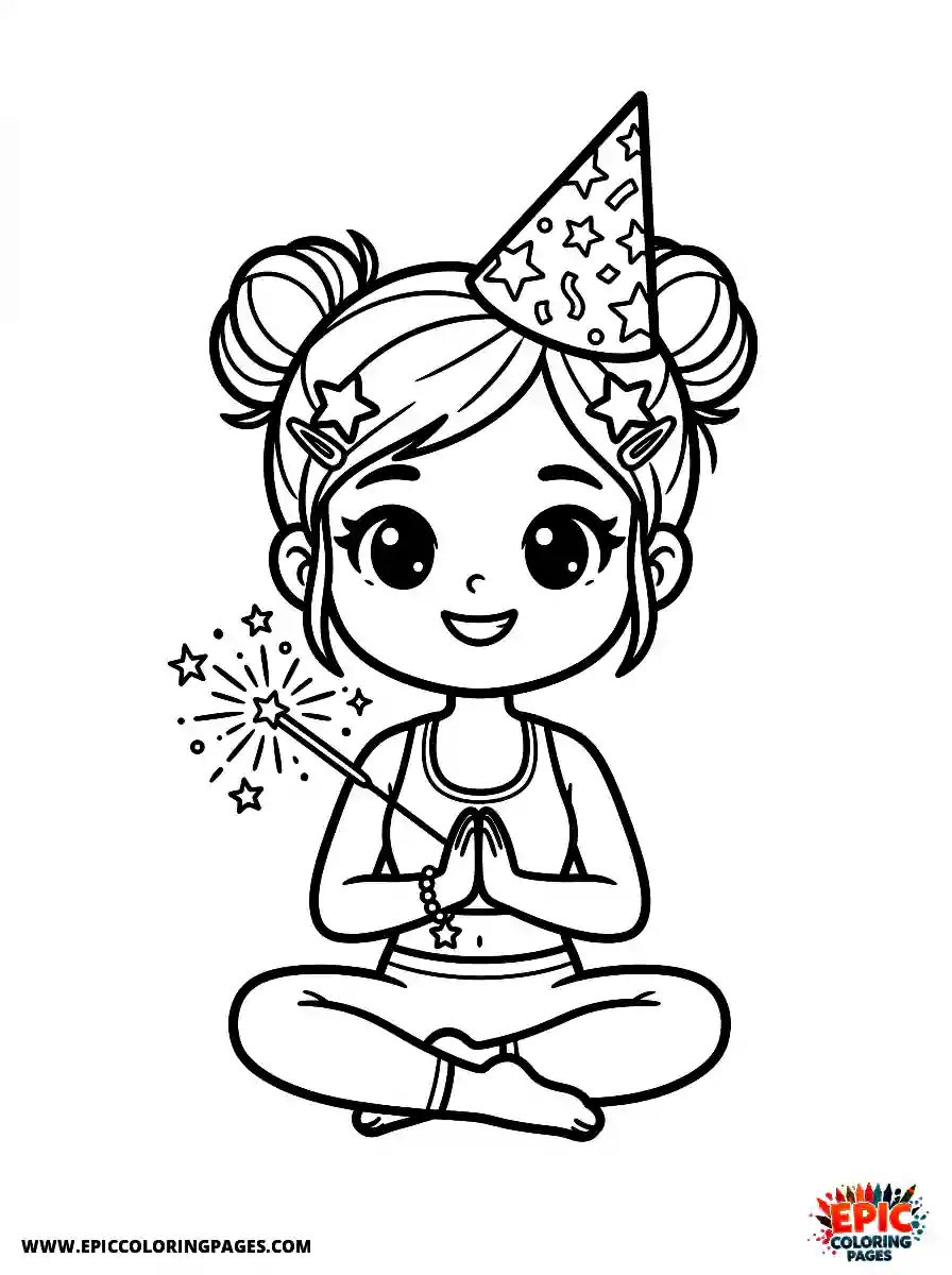 Yoga Girl Yoga girl chibi style holding a sparkler