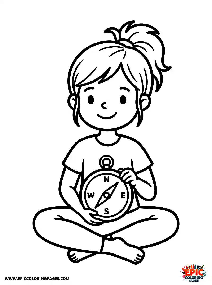Yoga Girl Yoga girl cute style holding a compass