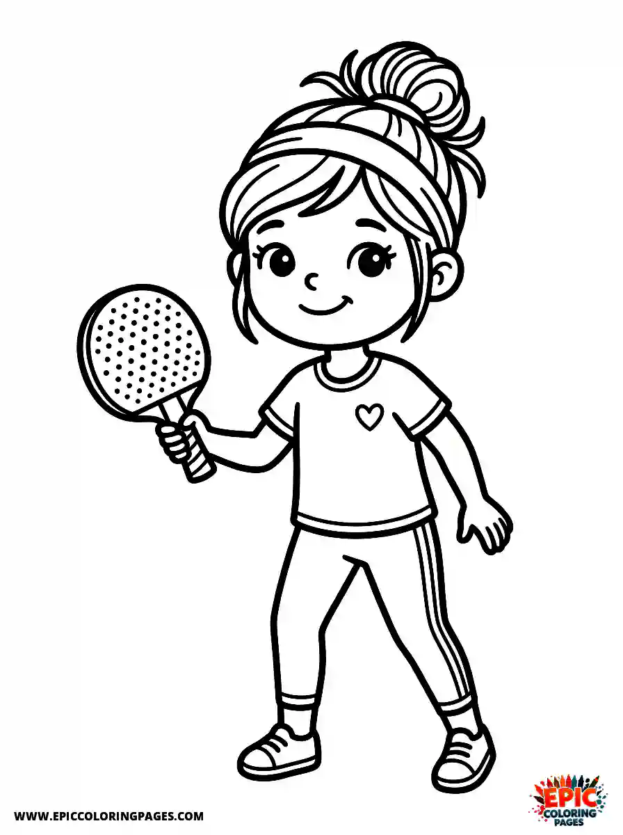 Yoga Girl Yoga girl cute style holding a ping pong paddle