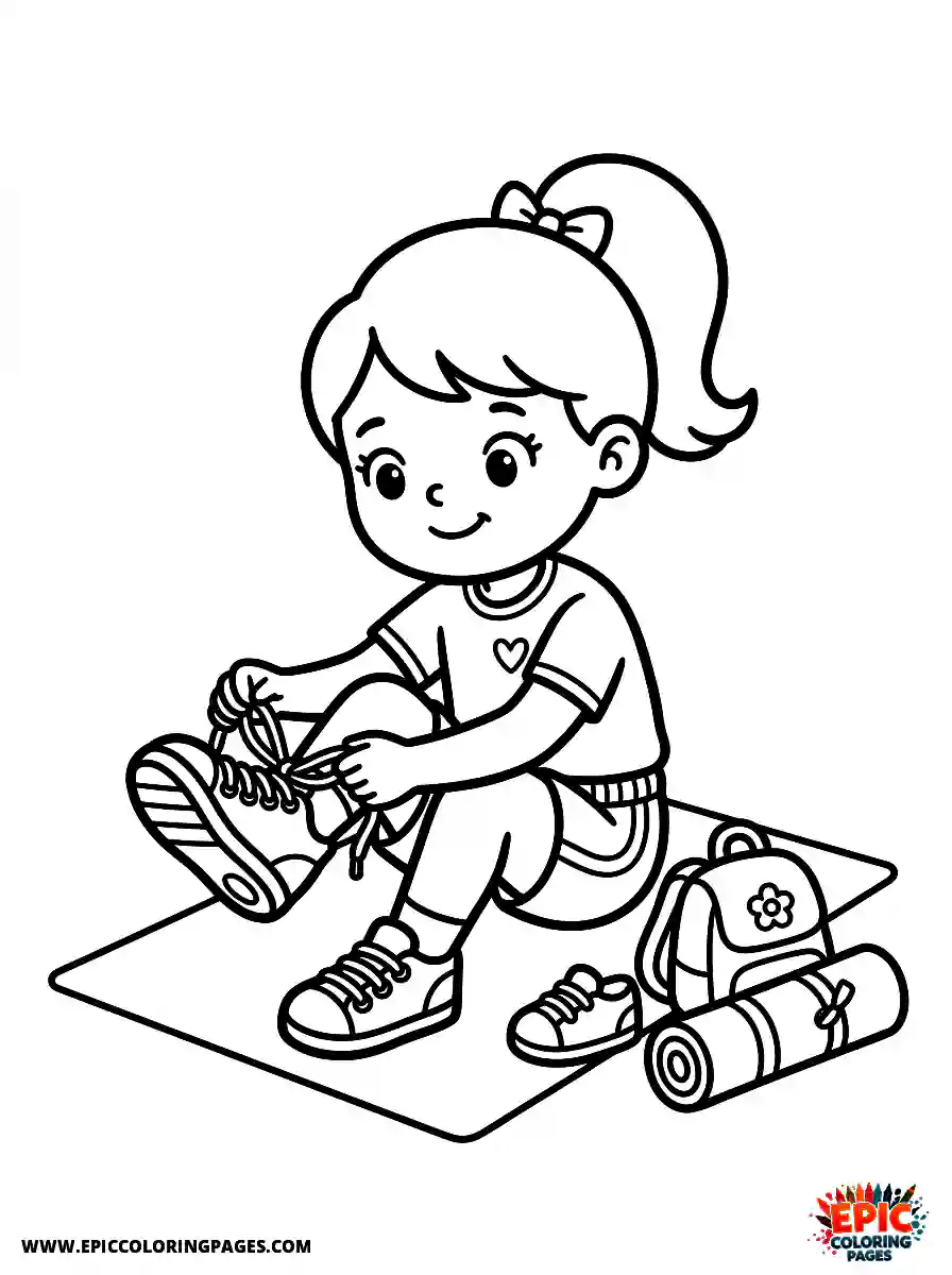 Yoga Girl Yoga girl cute style tying shoelaces