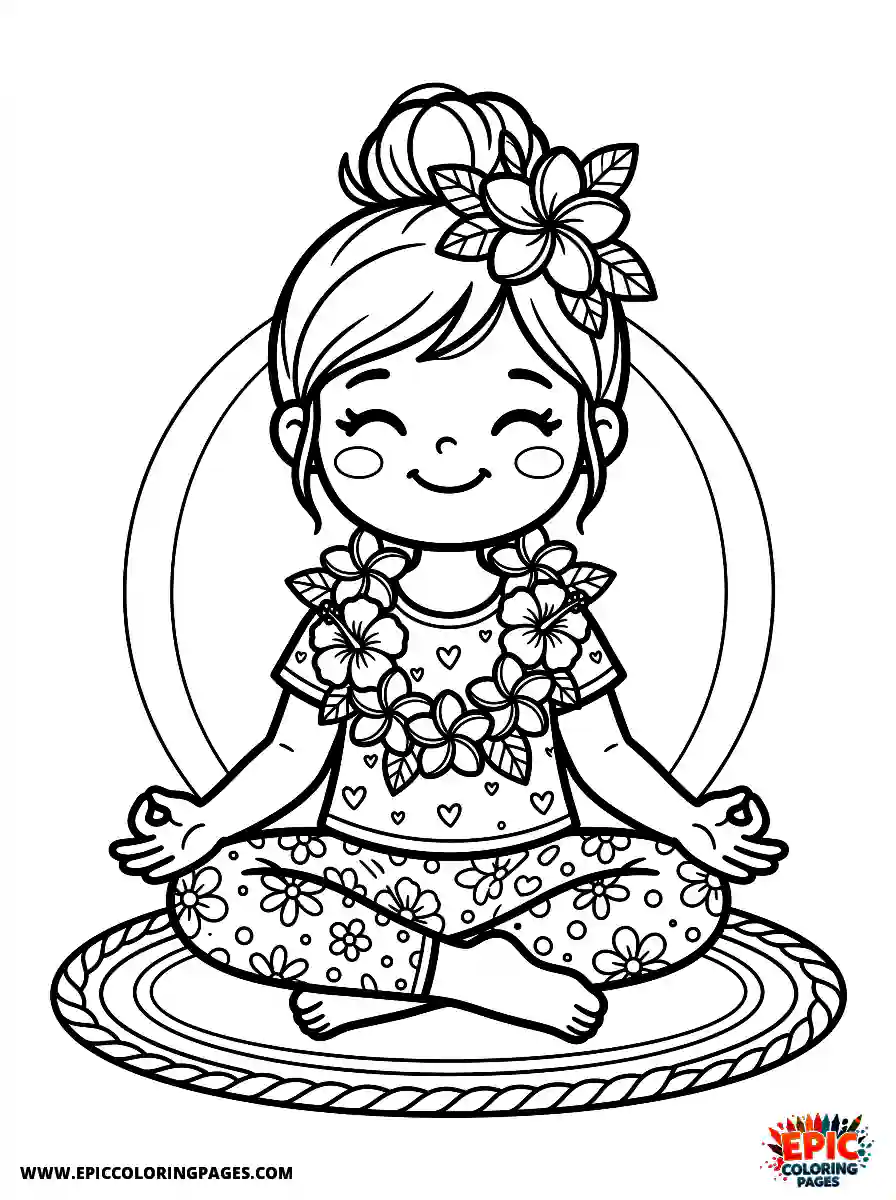 Yoga Girl Yoga girl cute style wearing a flower lei