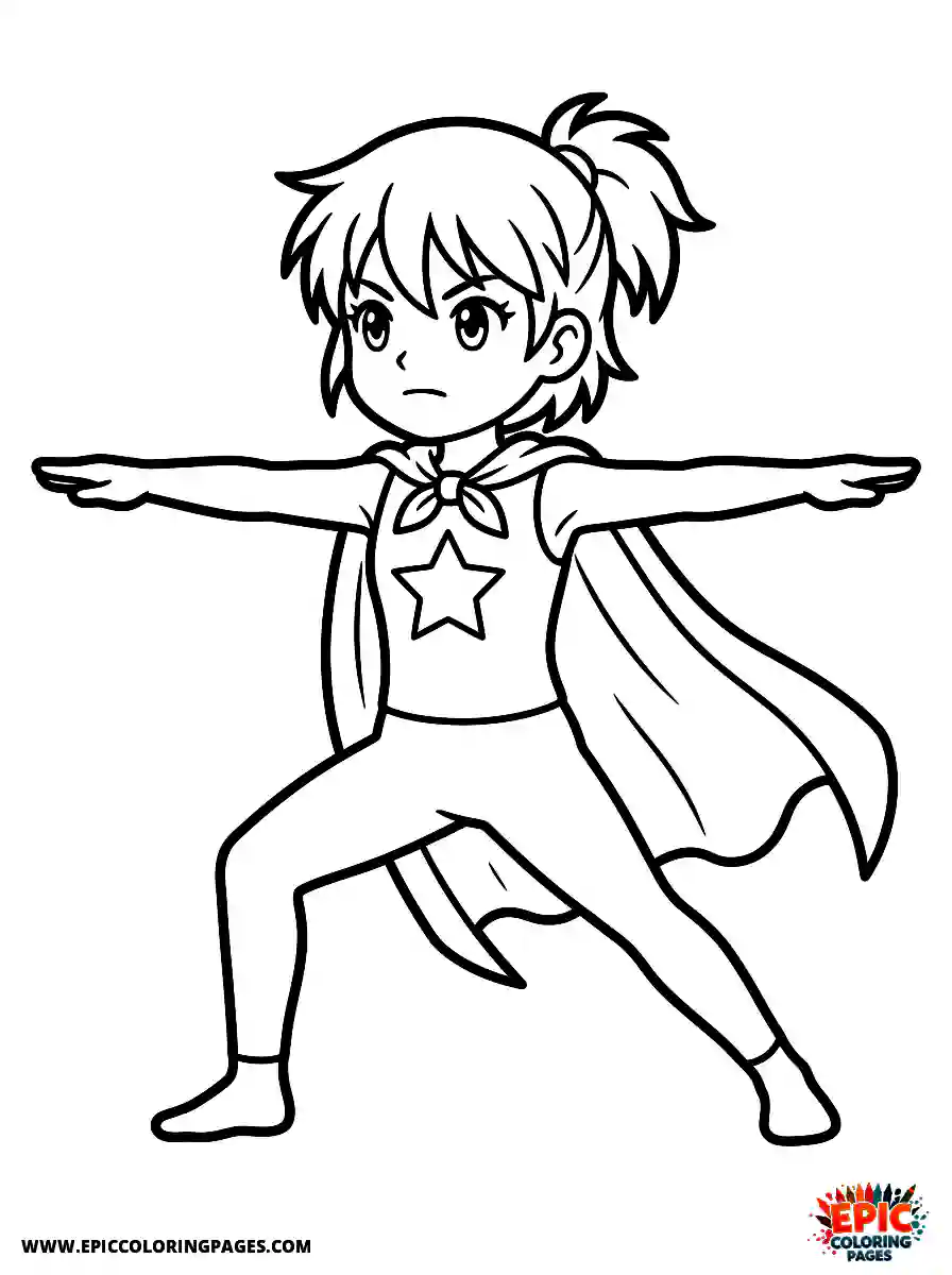 Yoga Girl Yoga girl manga style wearing a superhero cape