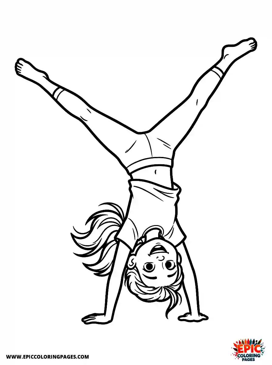 Yoga Girl Yoga girl pixar style doing a cartwheel