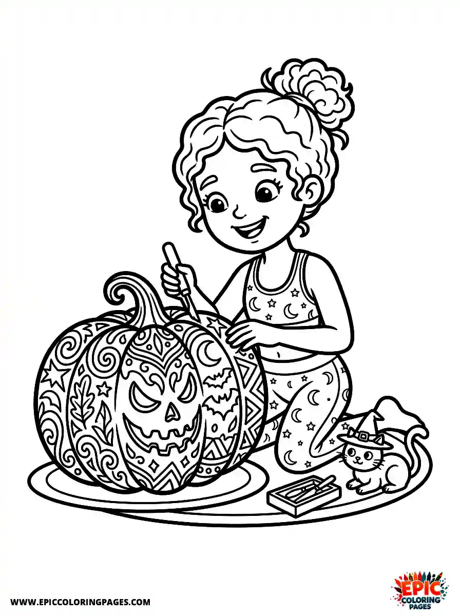 Yoga Girl Yoga girl realistic carving an intricate pumpkin